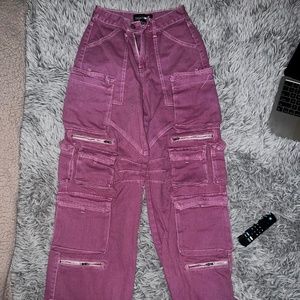 Fashion Nova Cargo Jean Purple Size 0